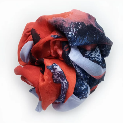 Headscarf - Big Blooms Red