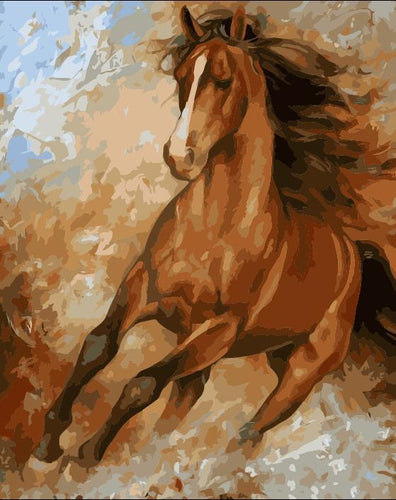 Paint by numbers Art kit - Brown Stallion