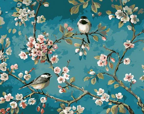 Paint by numbers Art kit - Sparrow and the Almond Tree