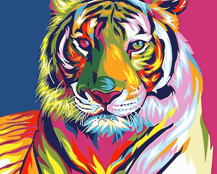 Paint by numbers Art kit - Colourful Tigress